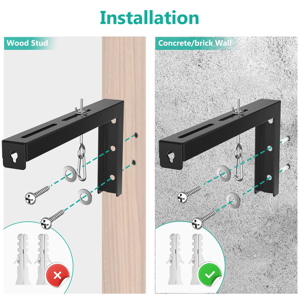 WALI Universal Projector Screen Ceiling Mount, Holds up to 66 lbs