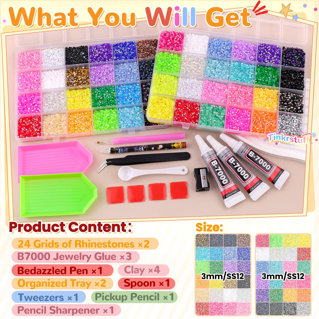 Bedazzling Kit 50000Pcs 3mm Jelly Rhinestones - Diamond Art