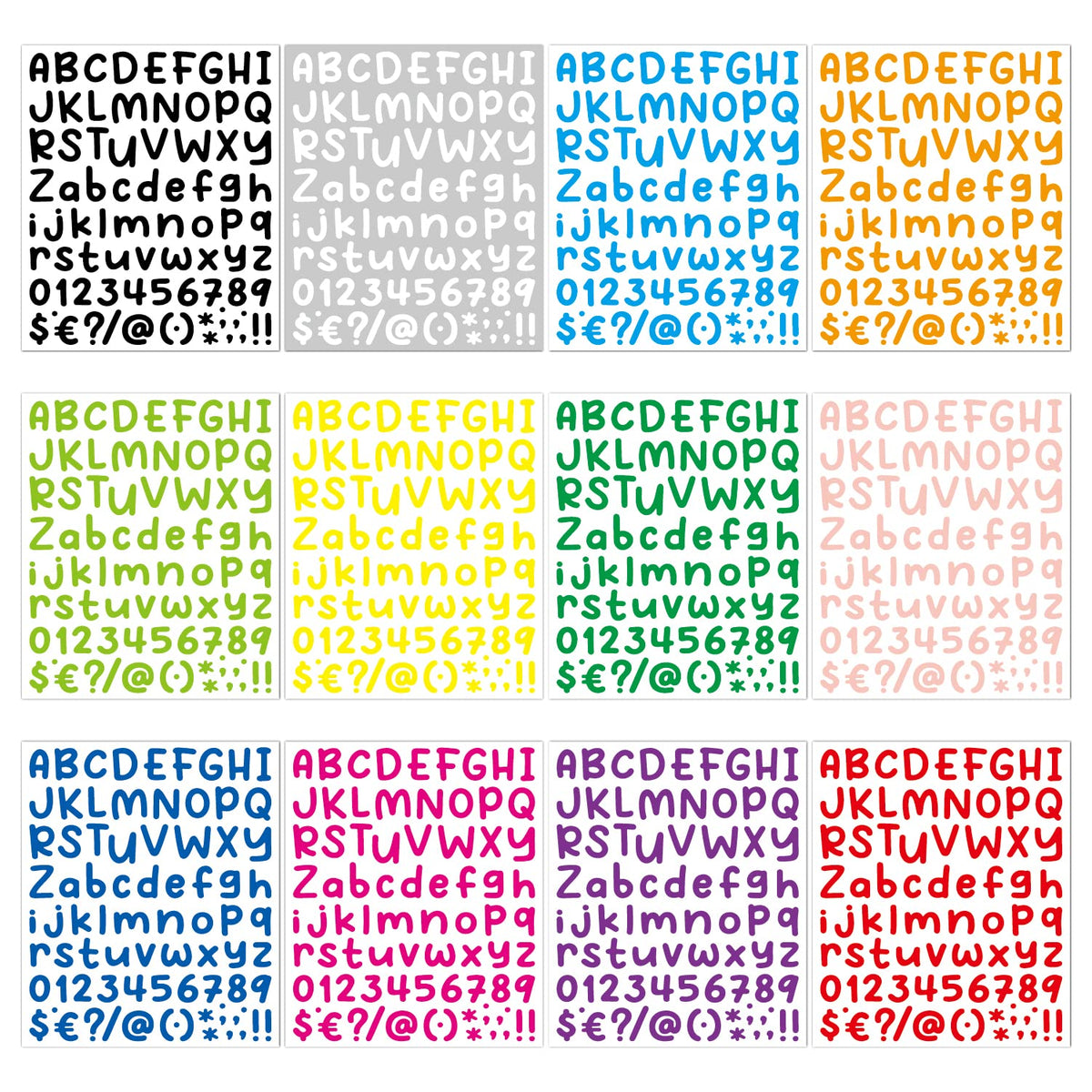 1512 Letter Stickers 12 Sheets Alphabet Stickers Vinyl Self-Adhesive Number Alphabet Vinyl Stickers, Mailbox Numbers Labels DIY Crafts Art Making, Decals for Sign,Scrapbook, Classroom Decor, Door