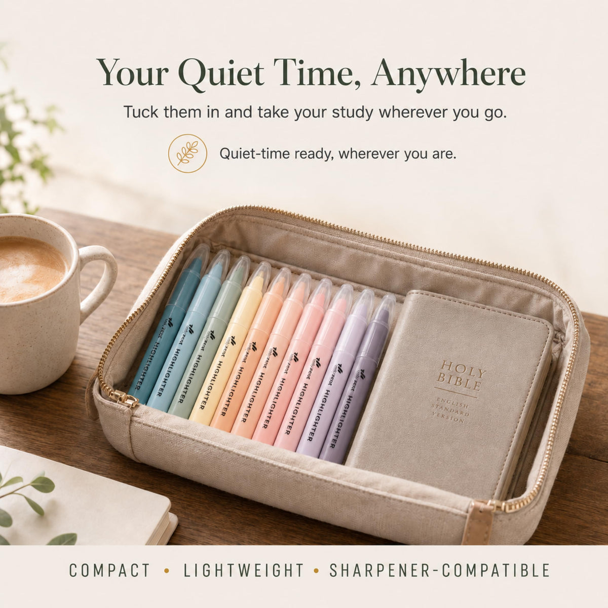 10 Pack Bible Safe Highlighters - Pastel Color, Wax Highlighters