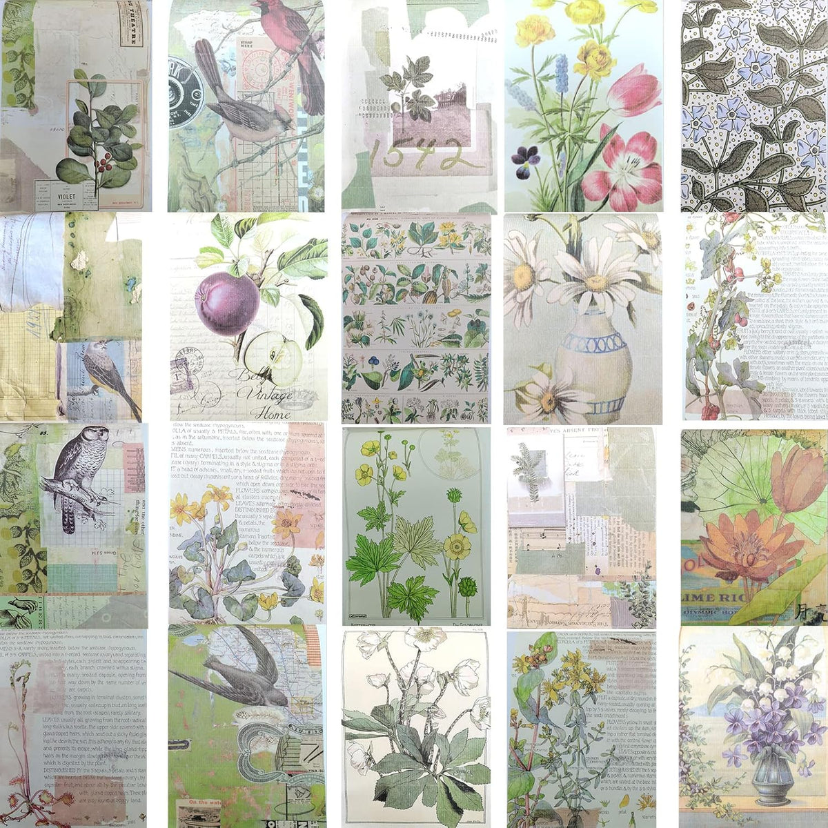 Vintage Ephemera Stickers Scrapbook Sticker Book with 439 Stickers and 20 Scrapbook Papers Sticker Book for journaling