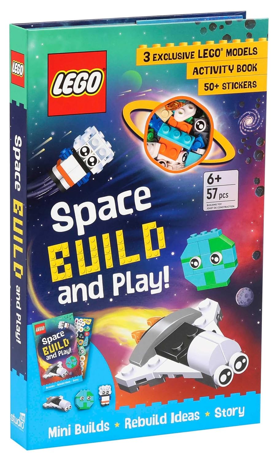 LEGO Books: Space Build and Play Box (Ages 6+, 57 Pieces)