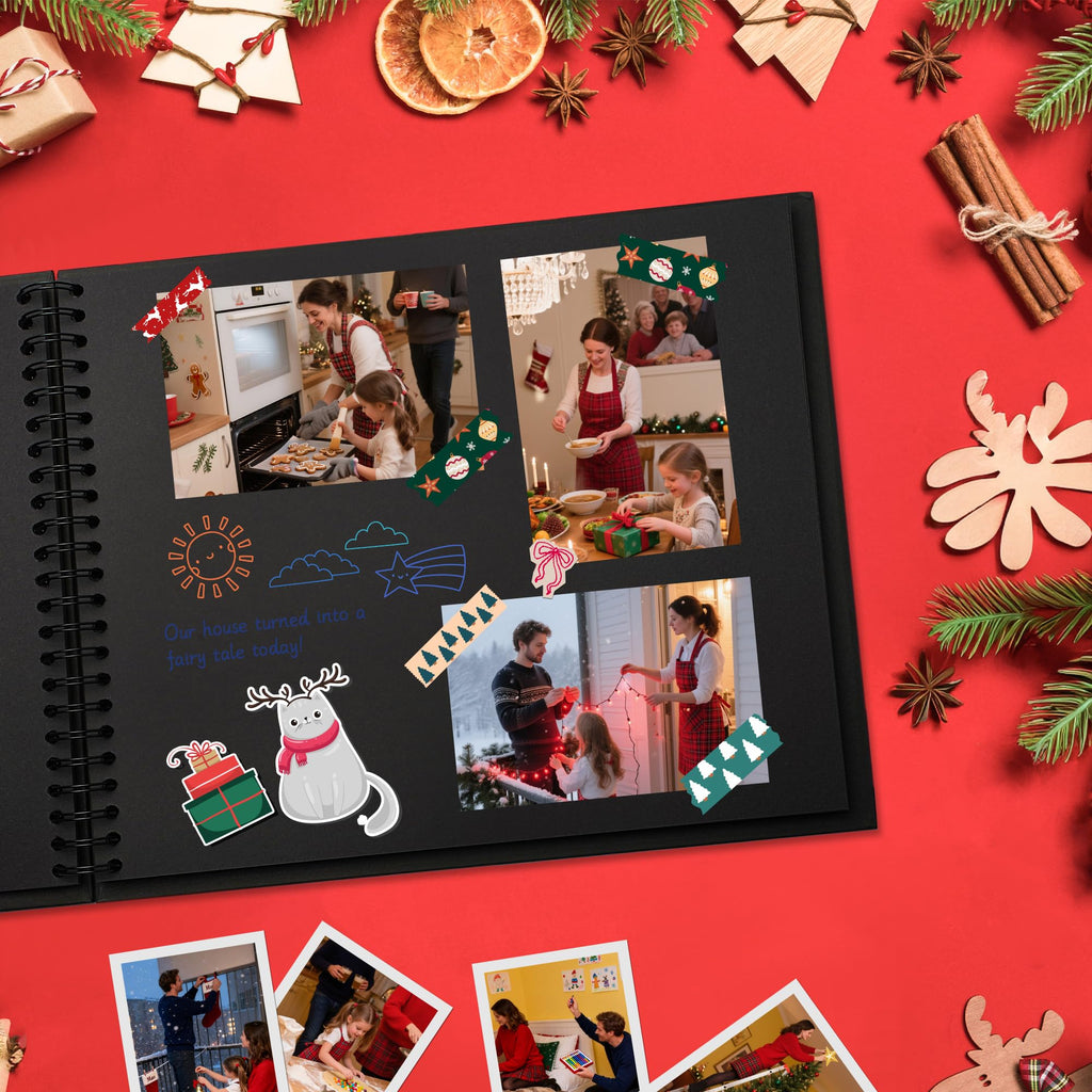 Polaroid Scrapbook Photo Album 7"x7" 20 Sheets 40 Pages Kraft Paper Khaki