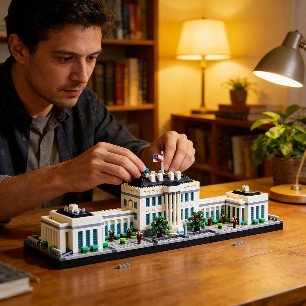 JXRLMB Architecture White House Modle Kit Micro Building Blocks Sets for Adults World Famous Landmark Collection Set U.S. Capital 3520 PCS for Teens 14+