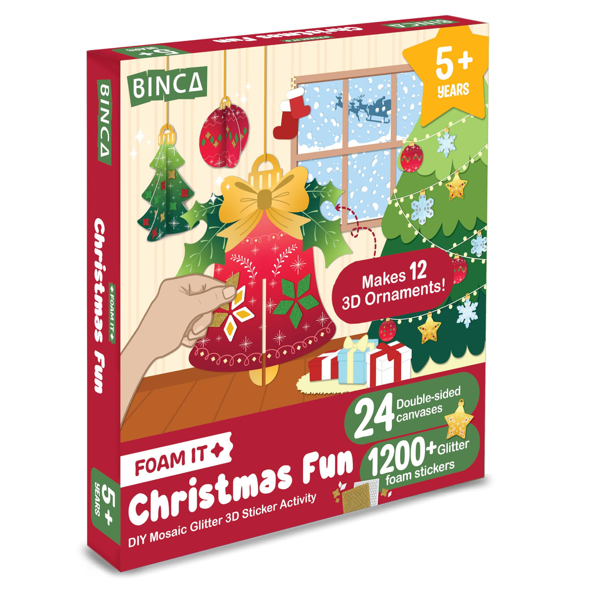 Winter Animals Foam Stickers Mosaic Craft Kits for Kids, Mess Free Art Set
