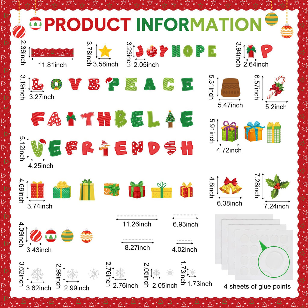 Funrous 71 Pcs Winter Bulletin Board Set Holidays Around The World
