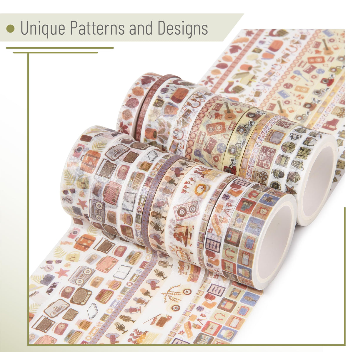 Mr. Pen- Washi Tape Set, 21 Rolls, Assorted Sizes, Floral