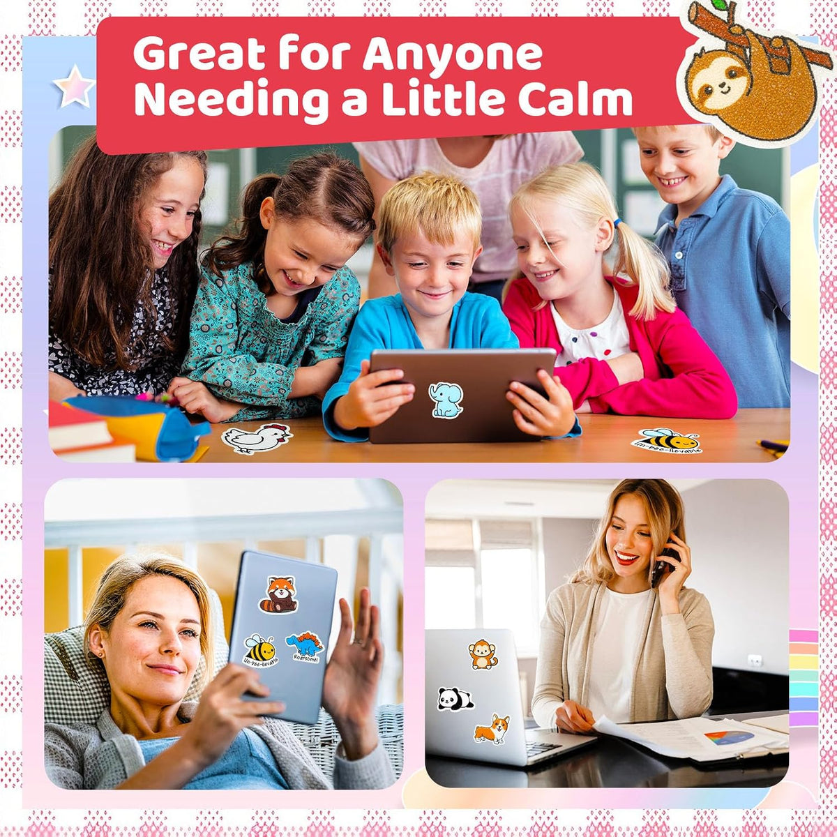 36 PCS Calm Strips for Anxiety Sensory Stickers - Fidget Stickers with Rough Texture - Adhesive Tactile Sensory Strips Anxiety Relief Items for Students, Adults