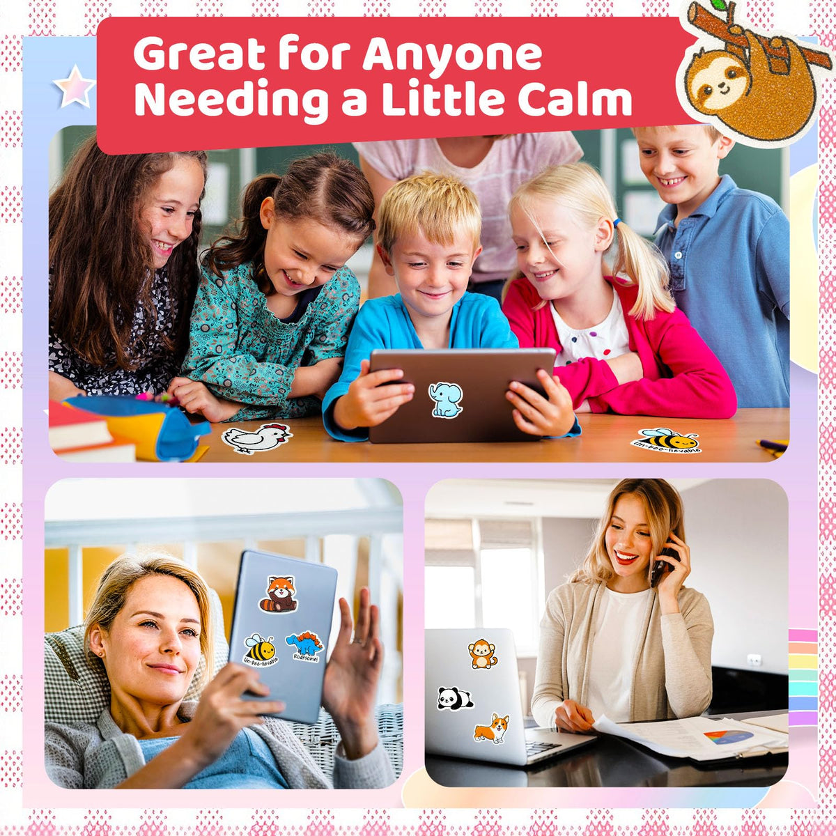 36 PCS Calm Strips for Anxiety Sensory Stickers - Fidget Stickers with Rough Texture - Adhesive Tactile Sensory Strips Anxiety Relief Items for Students, Adults