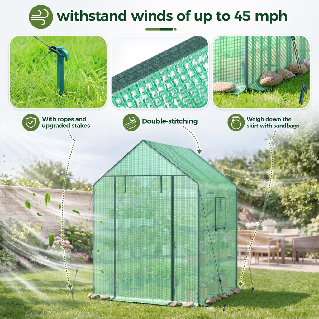 Ohuhu Plastic Greenhouse with 3–4 Tiers, Up to 22.56 Sq Ft