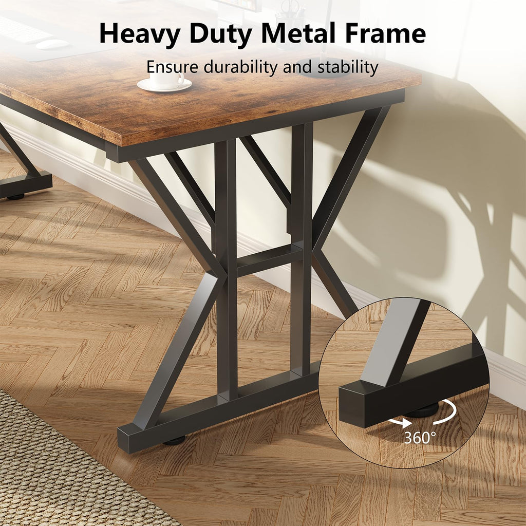 63" Large Computer Desk with Thickened Frame for Home Office, Living Room