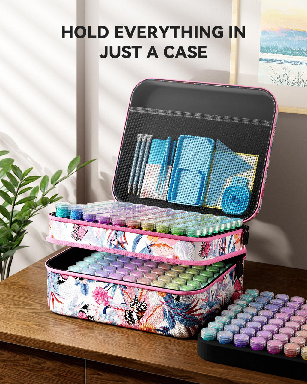 ARTDOT 60 Slots Storage Container for Diamond Art Kits for Adults, Portable Bead Storage Boxes for Diamond Painting Accessories and Tools