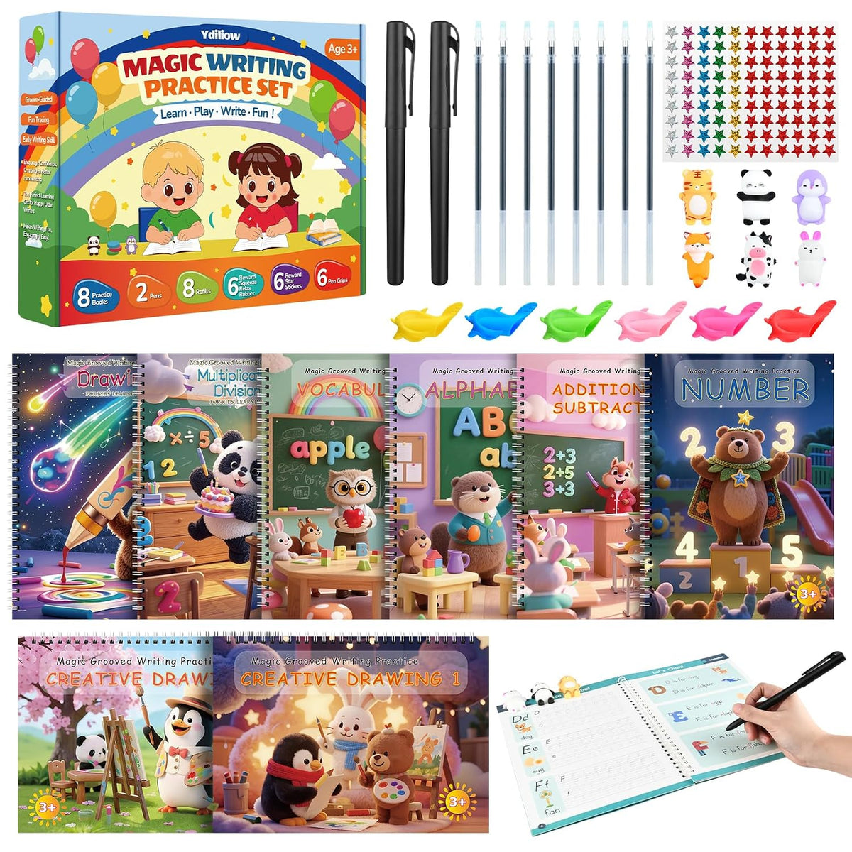 Motor Magic Happy Writer System - Grooved Writing Books for Kids 3-5