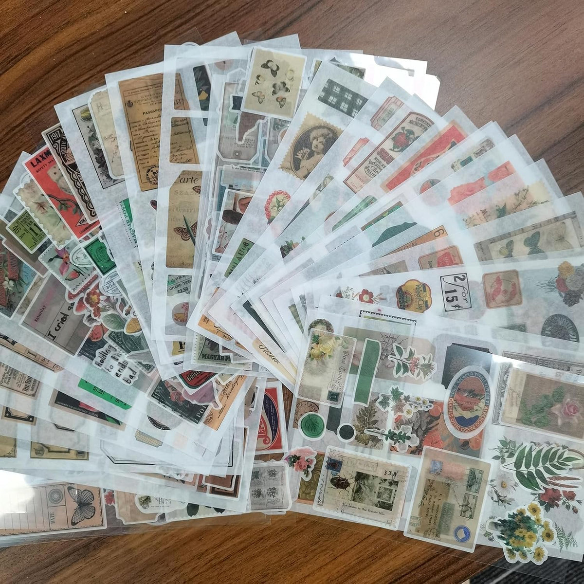 Vintage Ephemera Stickers Scrapbook Sticker Book with 439 Stickers and 20 Scrapbook Papers Sticker Book for journaling
