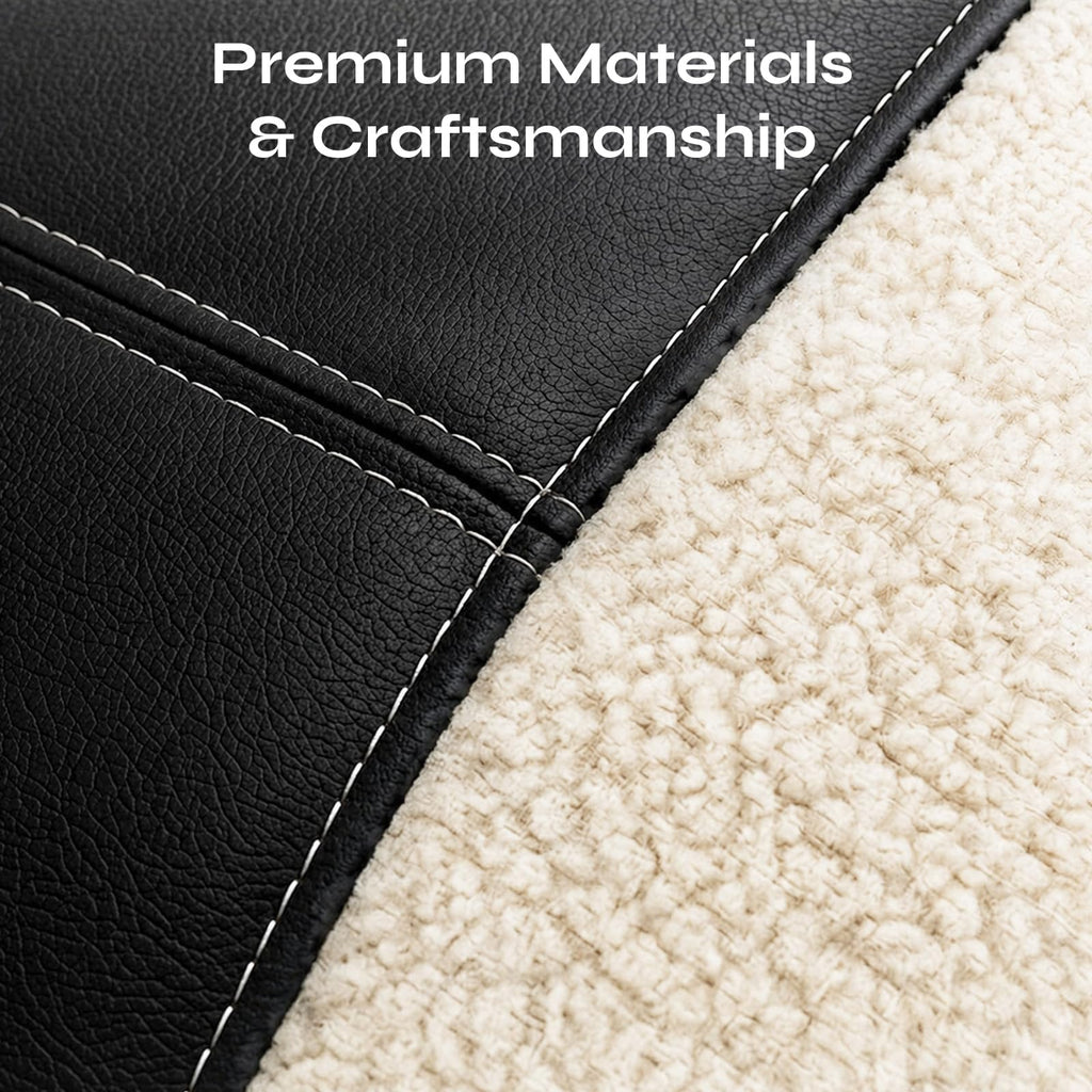 PU Leather Mid-Back Office Chair, Flip-Up Arms, 3.5" Dual-Layer Cushion