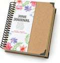 Handmade Junk Journal – Spiral Scrapbook Journal with 100 Mixed Media Sheets | 7.1×8.6", Chipboard Hardcover