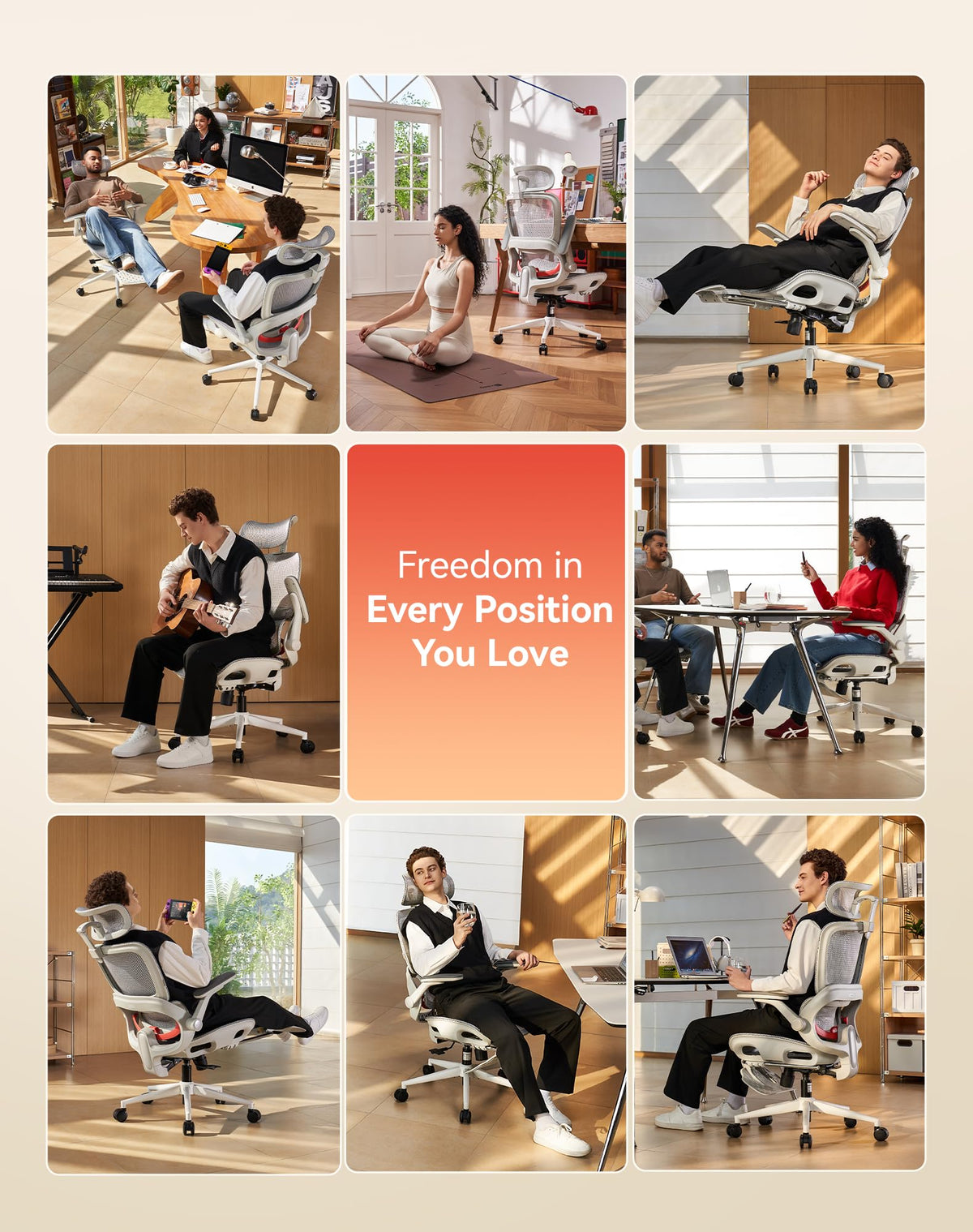 SIHOO M18 Ergonomic Office Chair, Mesh Back Desk Chair with Headrest