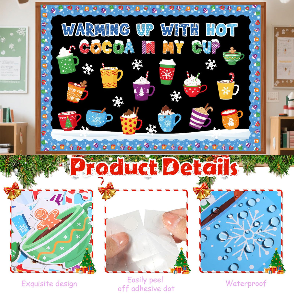 Funrous 71 Pcs Winter Bulletin Board Set Holidays Around The World