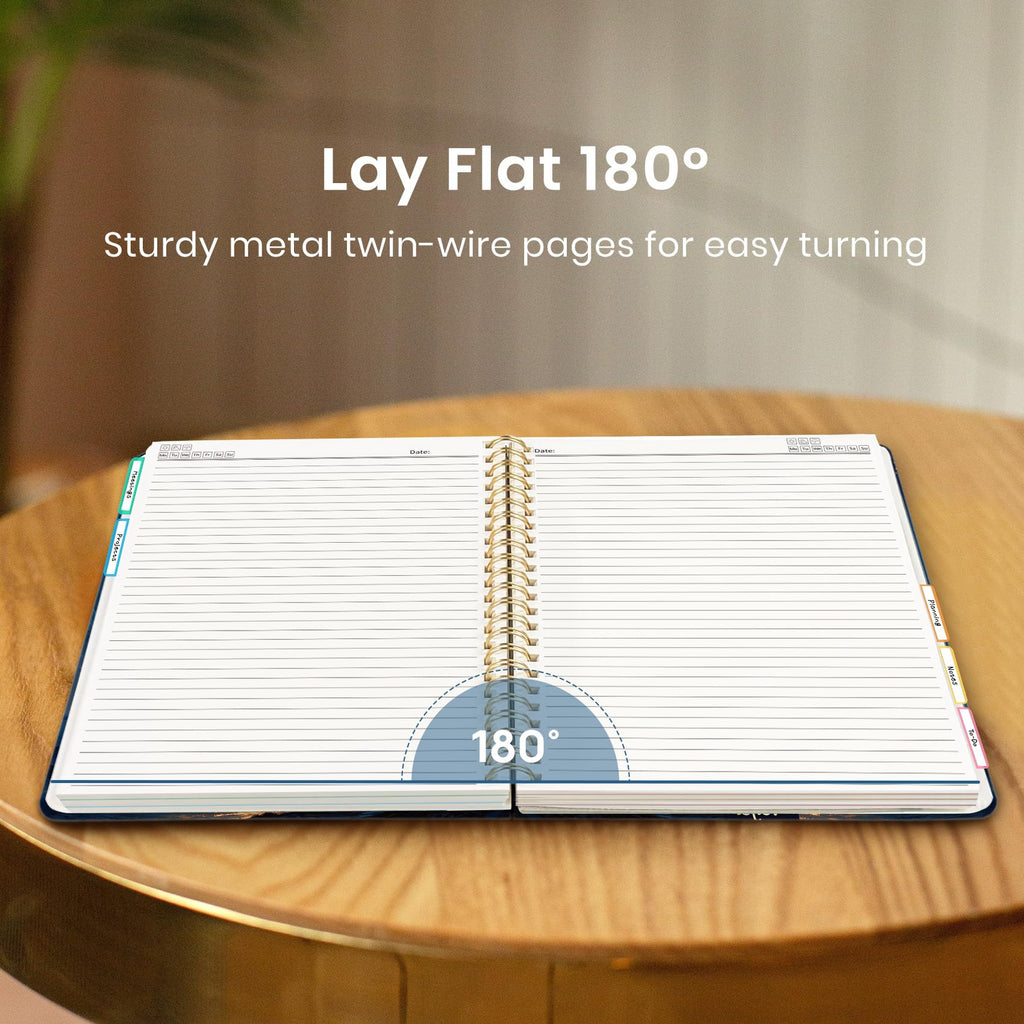 Taja Spiral Notebooks for Work 5 Subject Notebook with Removable Dividers