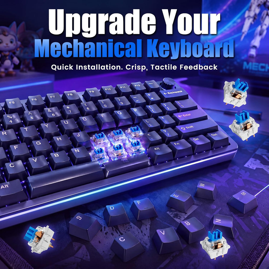 50PCS Keyboard Clickers for 3D Prints, Blue Mechanical Keyboard Switches
