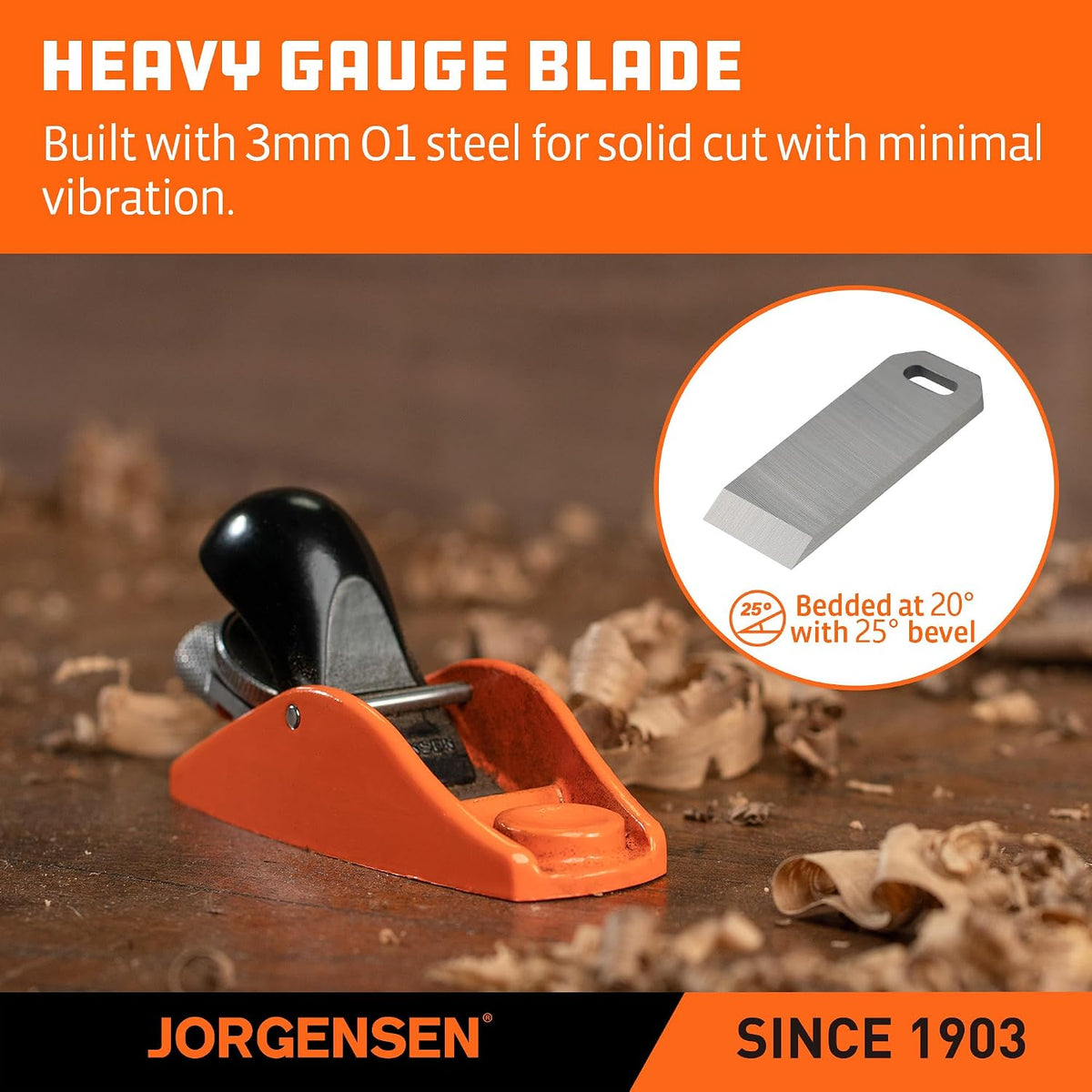 JORGENSEN No.101 Mini Wood Planer - Mini Hand Planer for Woodworking