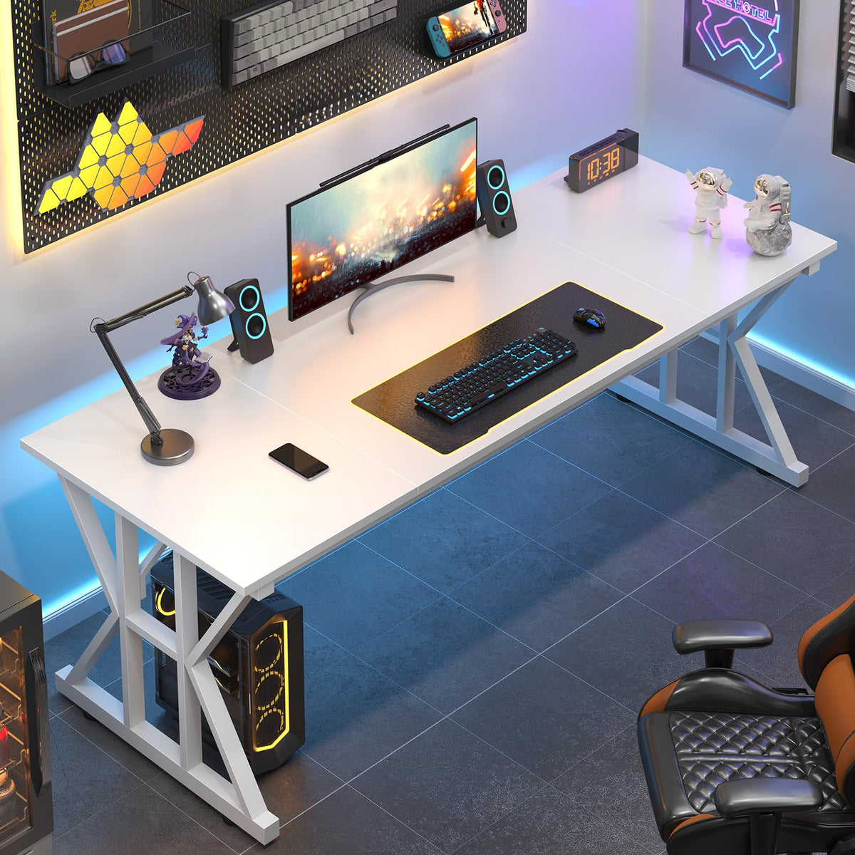 63" Large Computer Desk with Thickened Frame for Home Office, Living Room