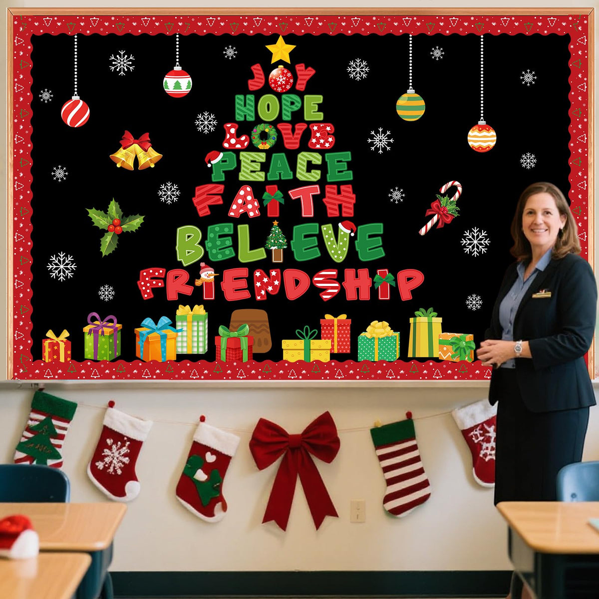 Funrous 71 Pcs Winter Bulletin Board Set Holidays Around The World