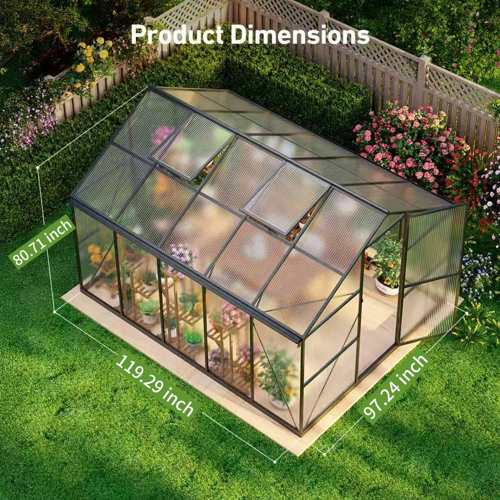 Windproof Tunnel Greenhouse with Thermometer (Multiple Sizes)