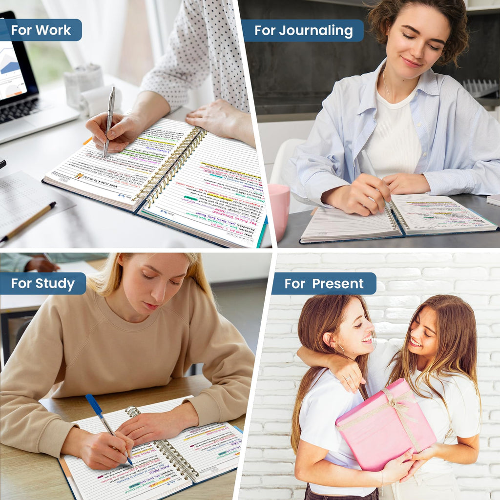 Taja Spiral Notebooks for Work 5 Subject Notebook with Removable Dividers