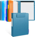 JoyCat 3 Ring Binder Clipboard with Storage, 5 Folders, Dark Blue