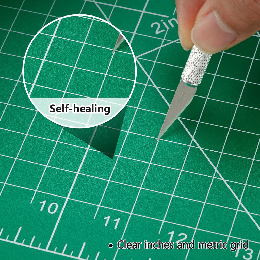 WORKLION 12" x 18" Art Self Healing PVC Cutting Mat, Double Sided, Gridded Rotary Cutting Board for Craft, Fabric, Quilting, Sewing, Scrapbooking Project……