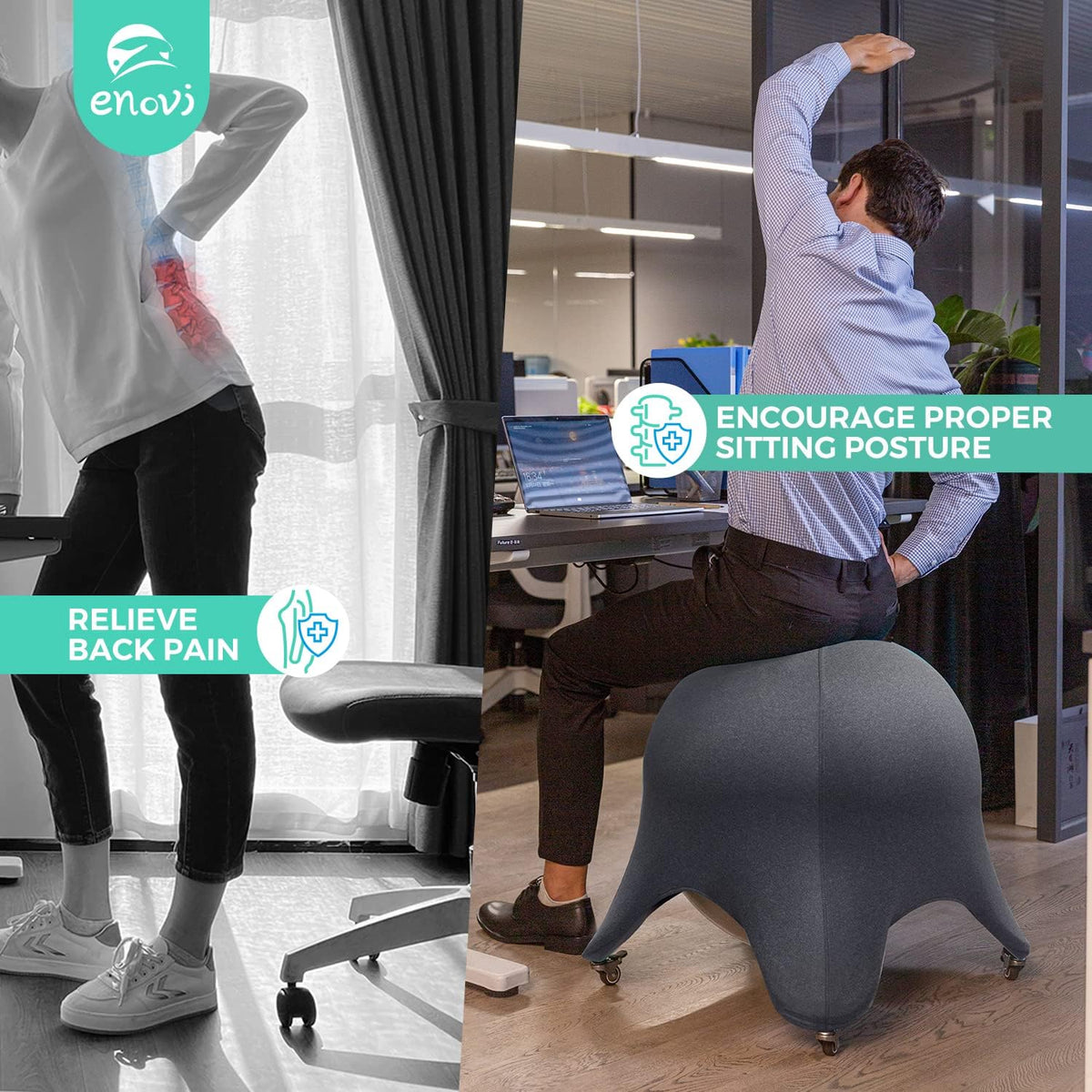 Original Starfish Ball Chair, Yoga Ball Chair Exercise Ball Chair Ergonomic Design for Home Office Desk, Stability Ball & Balance Ball Seat