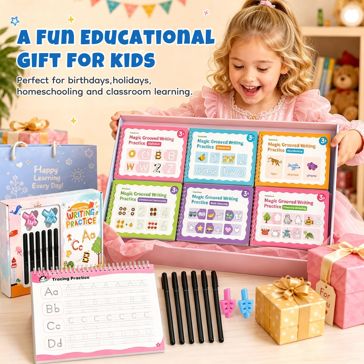 Magic Grooved Writing Practice Books for Kids 3-8