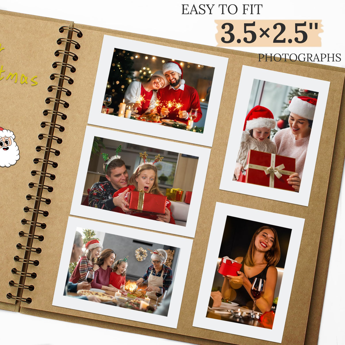 Polaroid Scrapbook Photo Album 7"x7" 20 Sheets 40 Pages Kraft Paper Khaki
