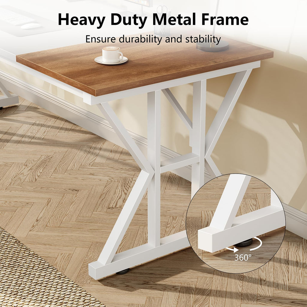 63" Large Computer Desk with Thickened Frame for Home Office, Living Room