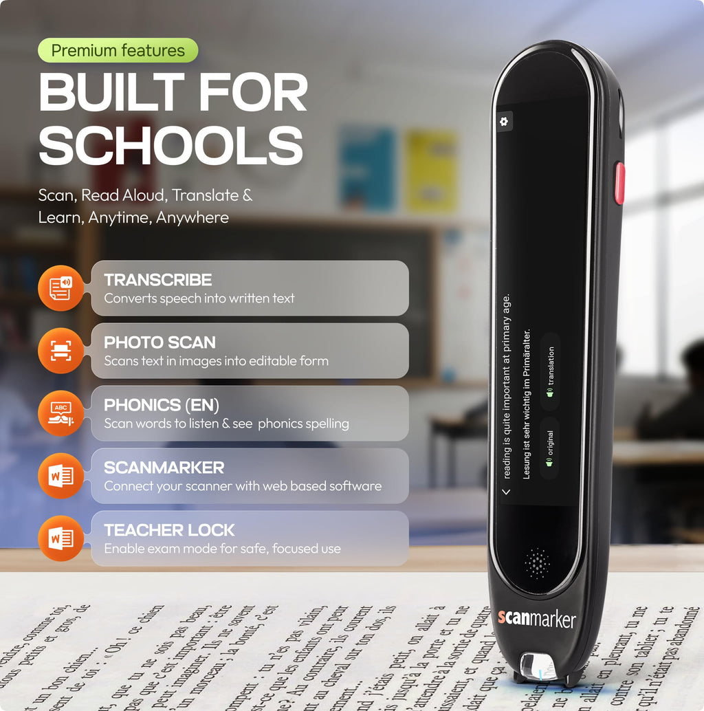 Scanmarker Pro | Translation Pen & Reading Pen for Kids & Adults | Assistive Tool & Language Translator Device for Dyslexia, Reading Support & Language Learners | Translator Pen for 100 Languages