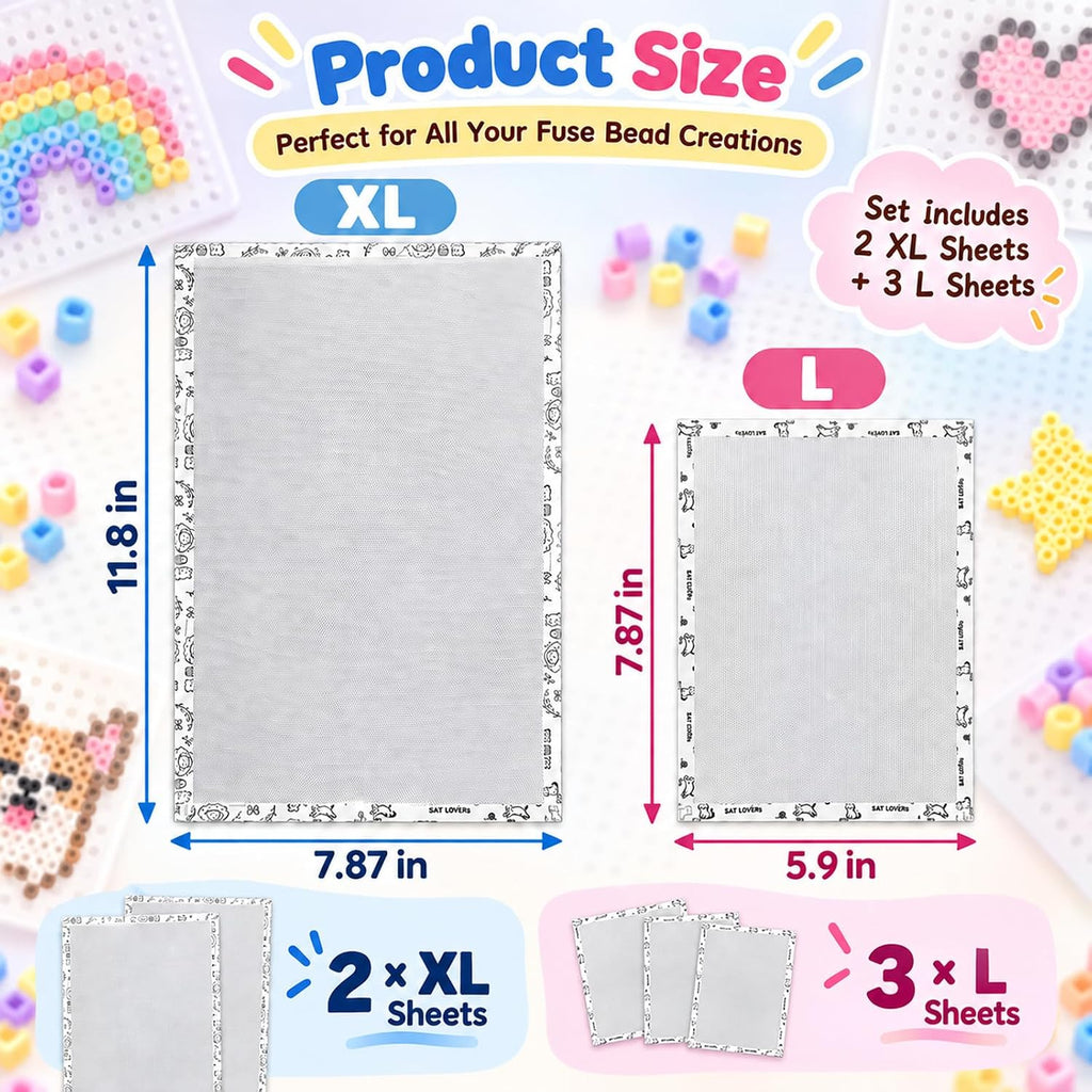 5 Pcs Fuse Bead Ironing Paper, Heat Resistant Melting Sheets for Crafts