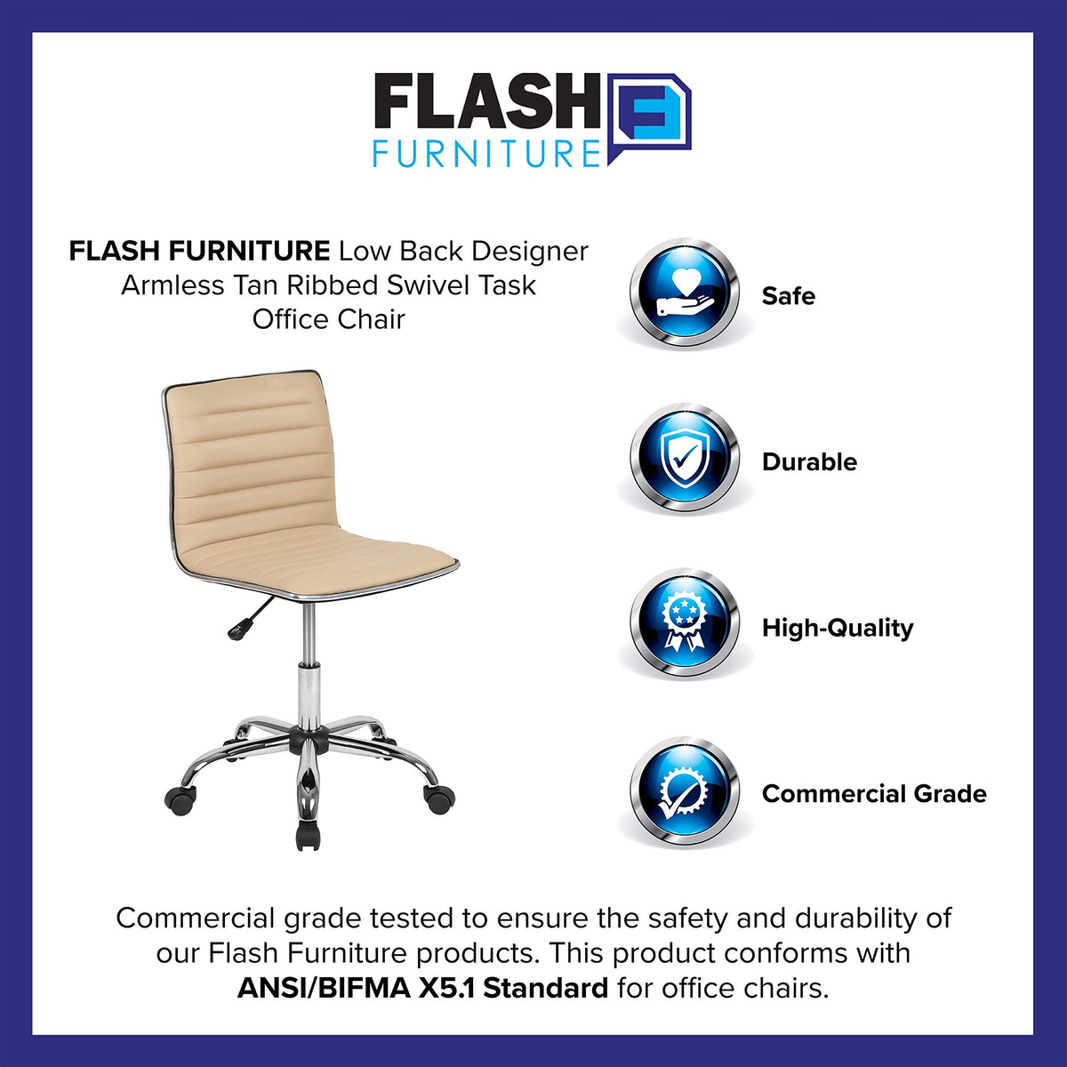 Flash Furniture Swivel Office Chair, Black