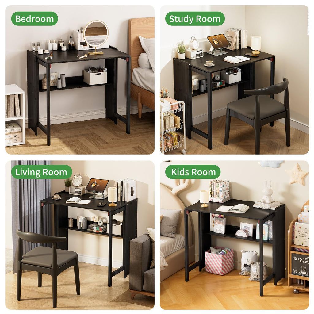 Dezyfurni Bamboo Folding Student Desk with Storage