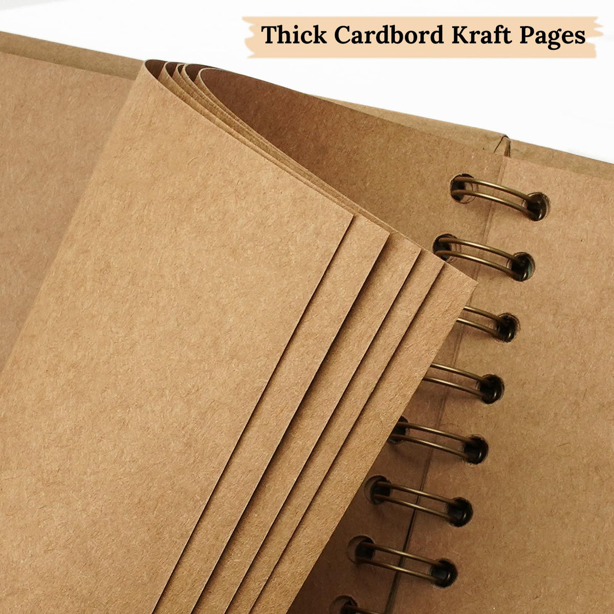 Polaroid Scrapbook Photo Album 7"x7" 20 Sheets 40 Pages Kraft Paper Khaki