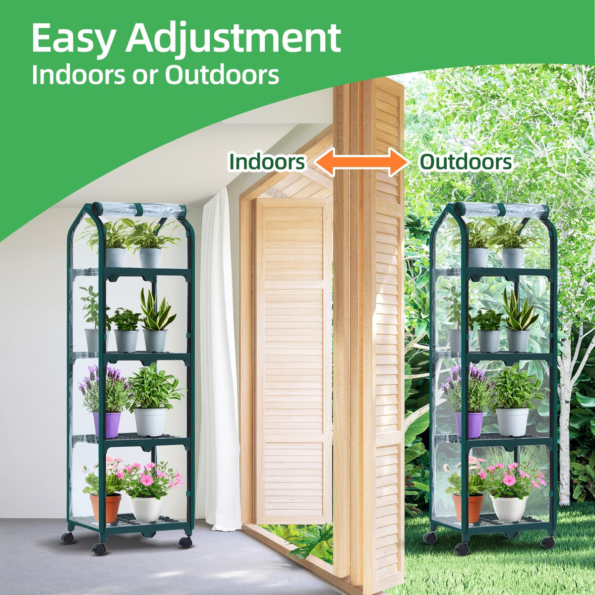 Ohuhu Portable Greenhouse with 4 Shelves (Mini & Large Sizes)