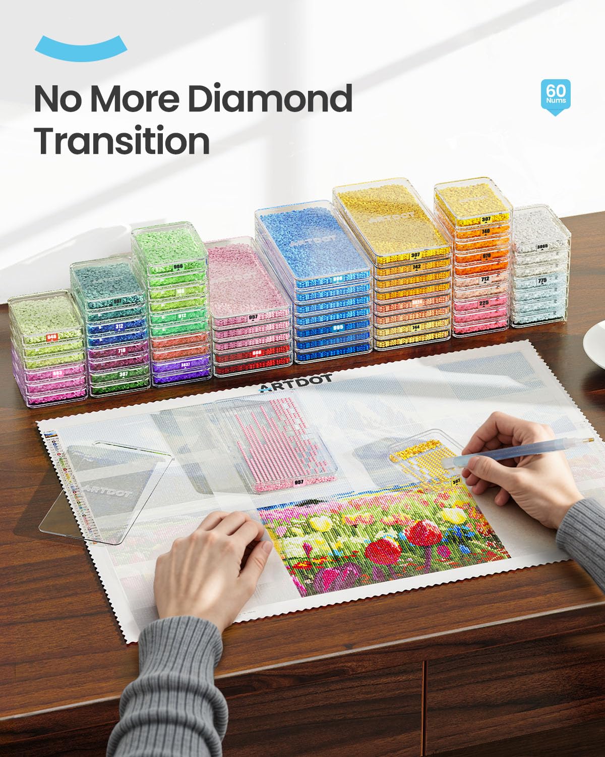 ARTDOT 10-Piece Interlocking Diamond Art Trays Kits for Adults, Stackable Diamond Painting Accessories and Tools