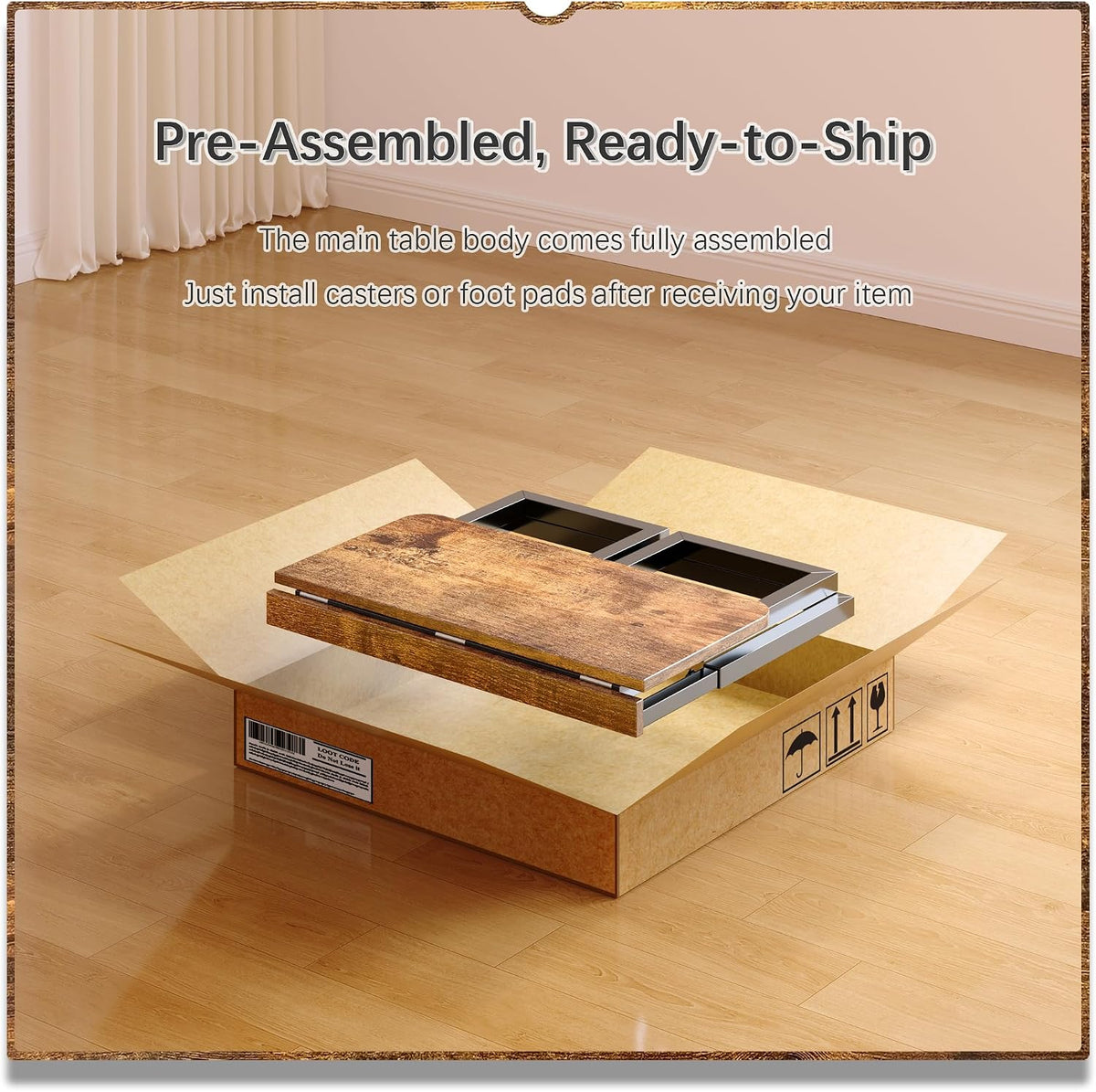 4NM 27.5-Inch Folding Student Desk with Wheels