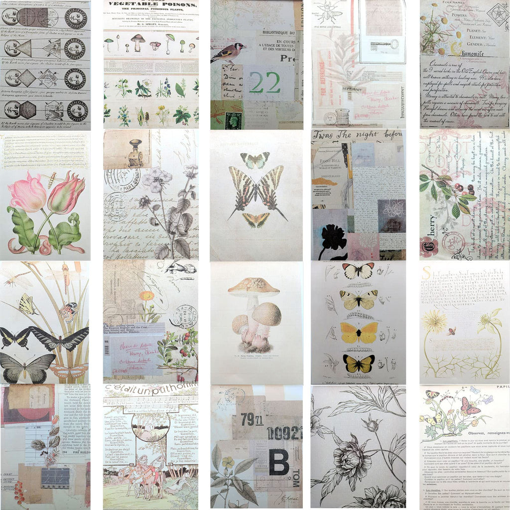 Vintage Ephemera Stickers Scrapbook Sticker Book with 439 Stickers and 20 Scrapbook Papers Sticker Book for journaling