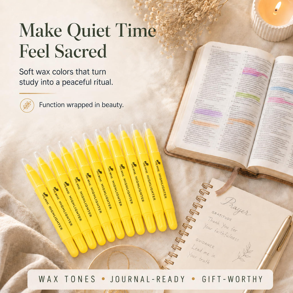 10 Pack Bible Safe Highlighters - Pastel Color, Wax Highlighters