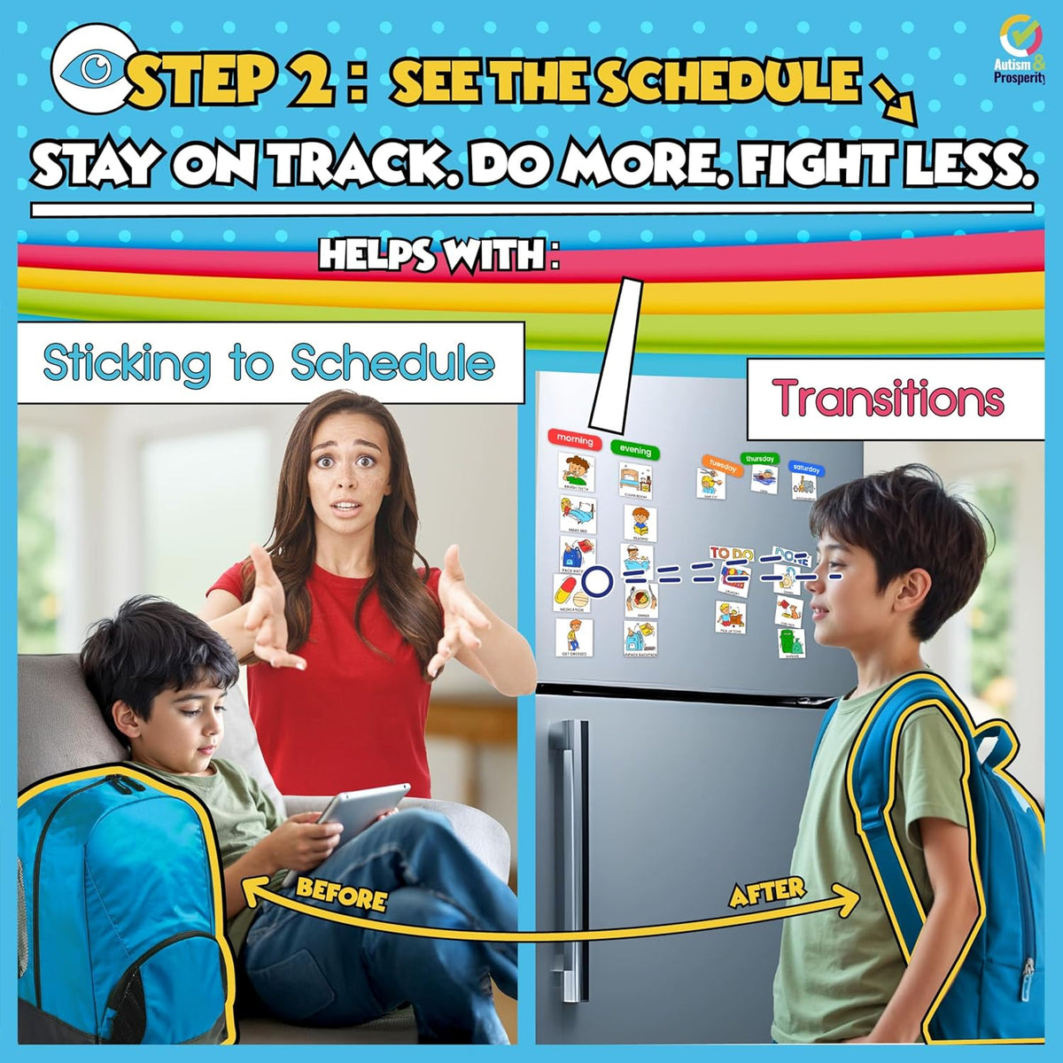 Autism & Prosperity Time Schedule Tasks - Autism Learning Materials, Special Education Autism Sensory Products, Sensory Toys for Kids with Autism, Visual Schedule for Kids with Autism Age 4 5 7 8 12