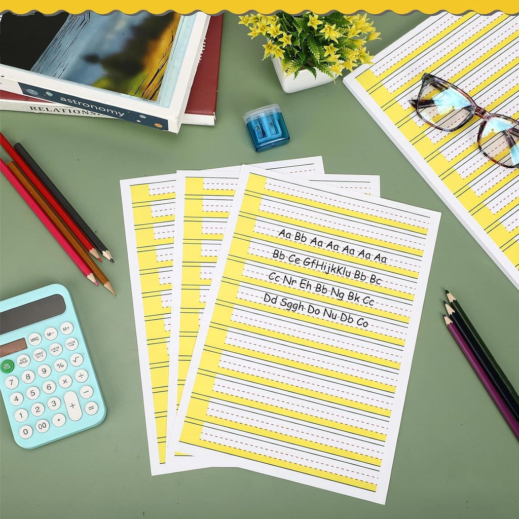 FunooFuno Raised-Line Handwriting Paper, 8.5 × 11 in.