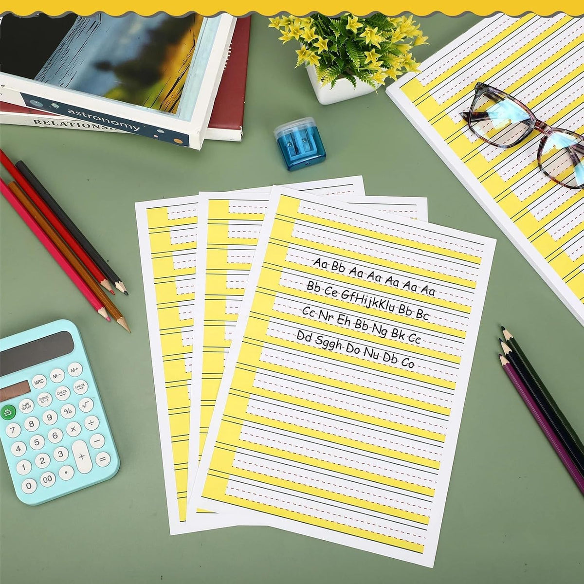 FunooFuno Raised-Line Handwriting Paper, 8.5 × 11 in.