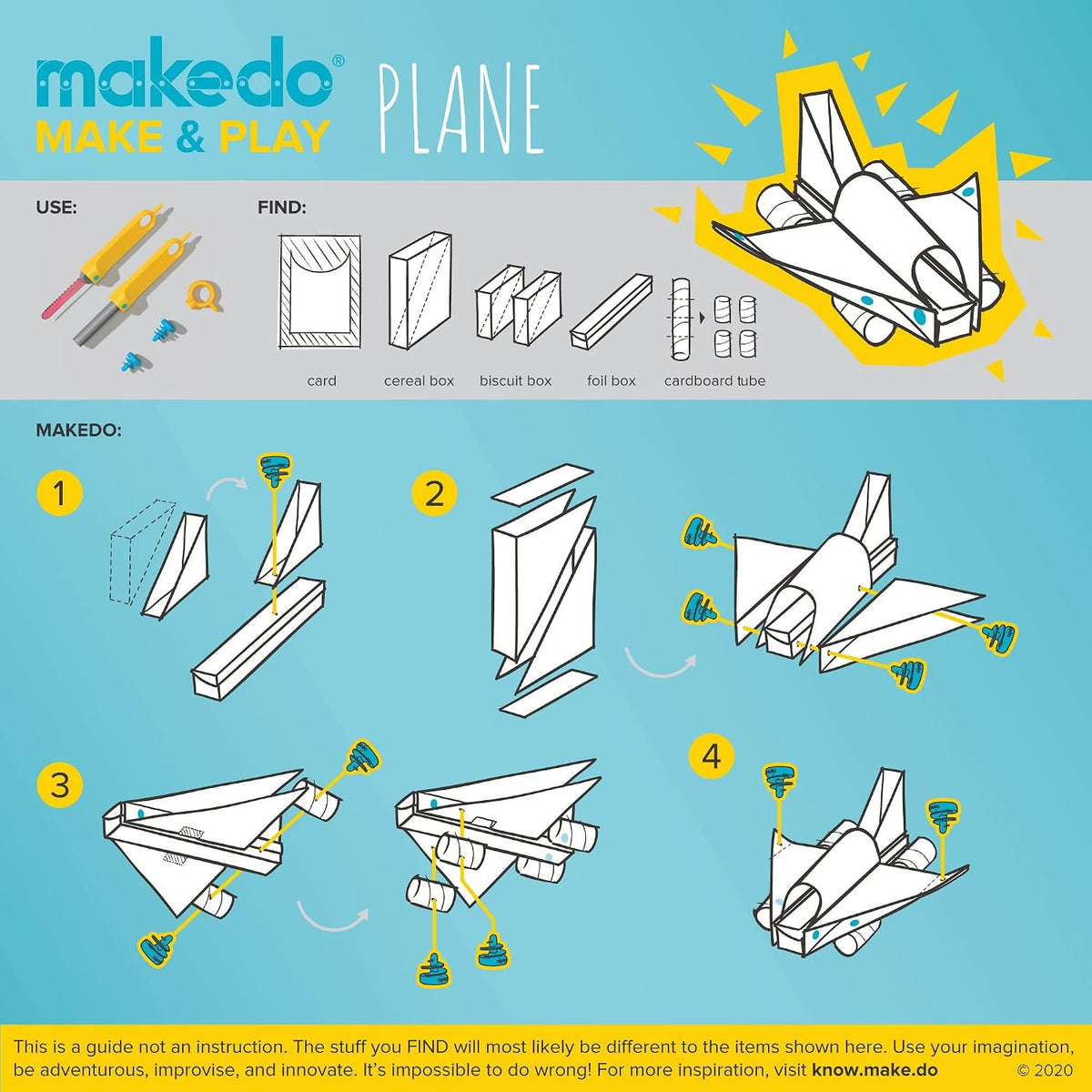 Makedo Fold-Roller | Kids Scoring Tool to Fold and Sculpt Cardboard, Age 5+