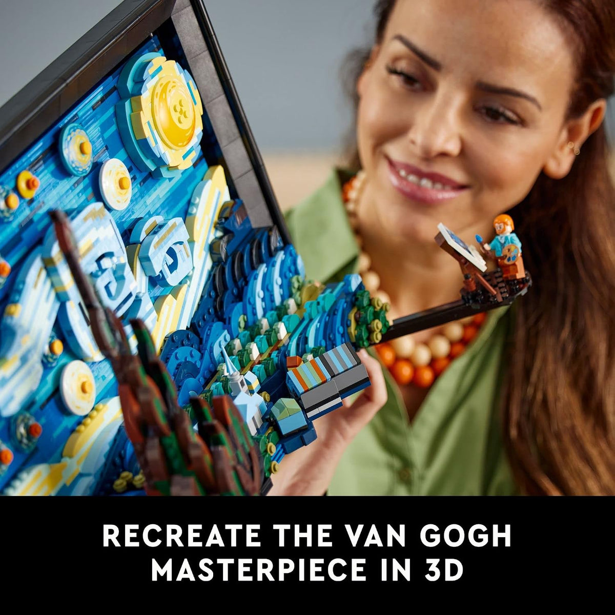 LEGO Ideas Vincent Van Gogh The Starry Night - Building Set for Adults, Ages 18+ - Beautifully Detailed Home Wall Art Decor - Gift for Men & Women - 21333